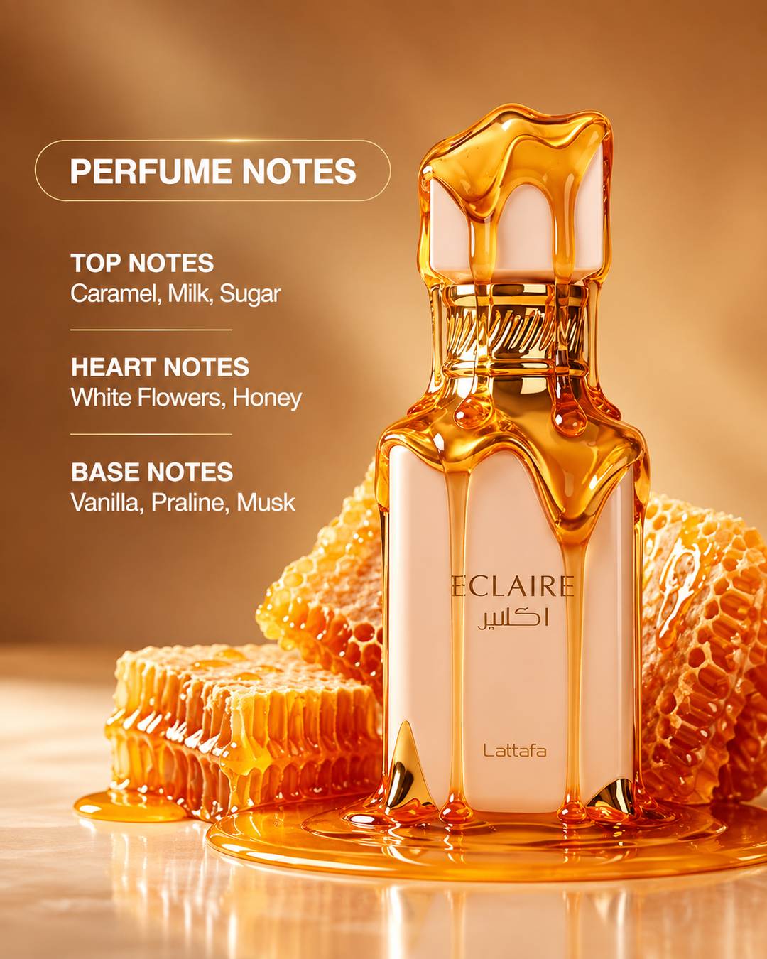 Lattafa Eclaire - Vanilla, Caramel, Sweet, Floral - Eau de Parfum Long-Lasting Fragrance for Women, 3.40 Ounce / 100 ml — 3 of 3